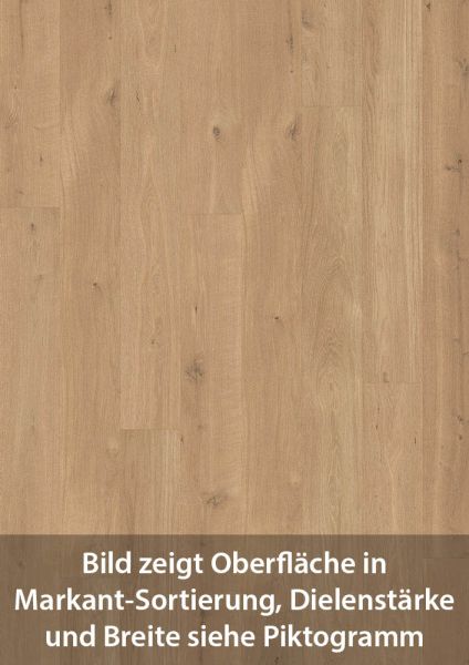 Krügers "NATURAL" Landhausdiele 21/6x100 mm  Eiche NATUR, gebürstet, Rohholz-Optik geölt
