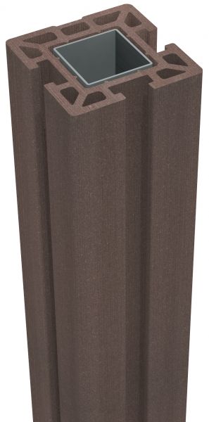 Zaunpfosten Mahagoni 10x10x190cm, inkl. Kappe stahlverstärkt, zum aufdübeln (ohne Konsole)